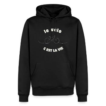 Radfahren ist Leben,Radfahren,Radfahrer,Radfahren - Männer Premium Bio Hoodie - Schwarz - Vorne - Nico (187cm)