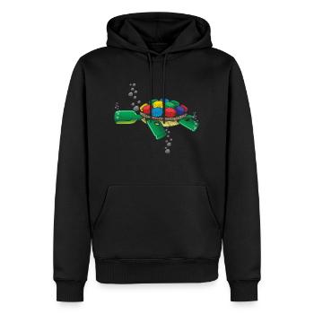 turtle and plastic - Men’s Premium Organic Hoodie - black - Front - Nico (187cm)
