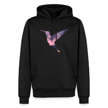 Cloud Hummingbird - Men’s Premium Organic Hoodie - black - Front - Nico (187cm)