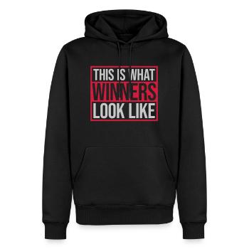 À quoi ressemblent les gagnants - Sweat à capuche Premium bio Homme - noir - Devant - Nico (187cm)