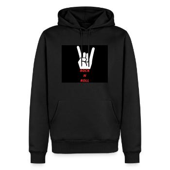 ROCK N ROLL - Männer Premium Bio Hoodie - Schwarz - Vorne - Nico (187cm)