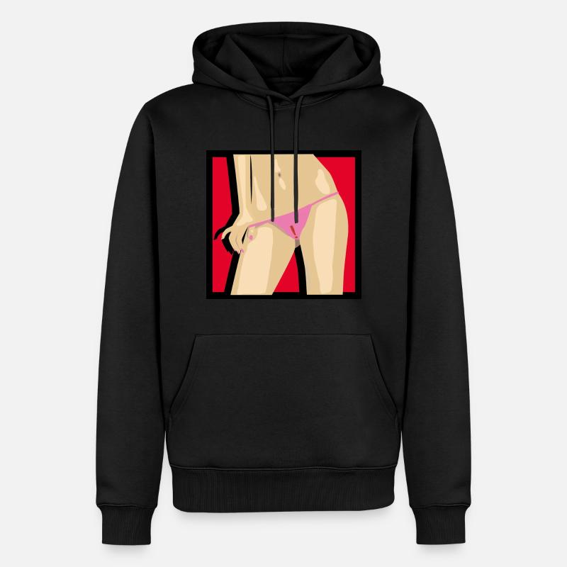 String ! - Sweat à capuche Premium bio Homme - noir