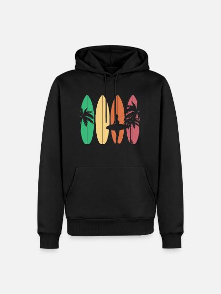 Surfing Surfboard Surfer Geschenksidee - Männer Premium Bio Hoodie - Schwarz