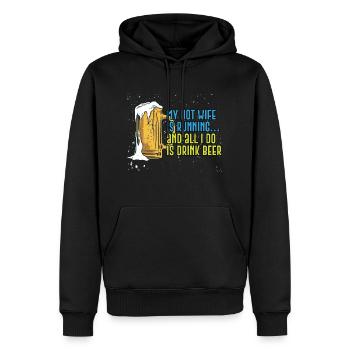 Lustiges Marathon Läufer Cross Country Marathoner - Männer Premium Bio Hoodie - Schwarz - Vorne - Nico (187cm)