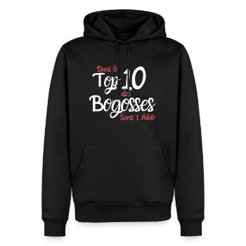 Dans le Top 10 des Bogosses sans 1 abdo - Sweat à capuche Premium bio Homme - noir - Devant - Nico (187cm)