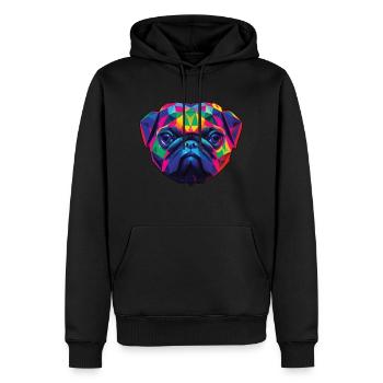 Polygone Carlin fabreich - Sweat à capuche Premium bio Homme - noir - Devant - Nico (187cm)