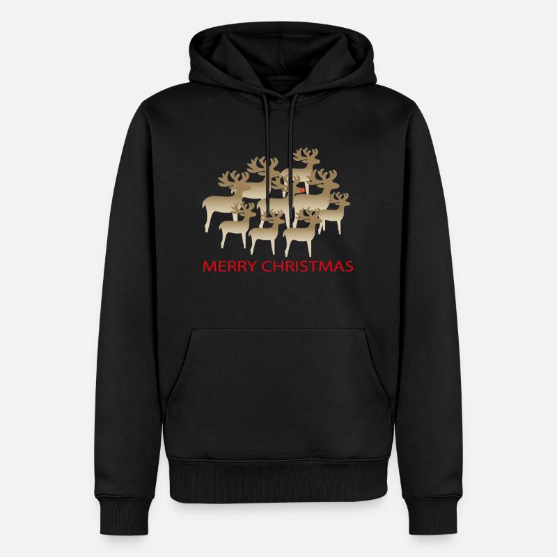 Rennes de Noël - Sweat à capuche Premium bio Homme - noir