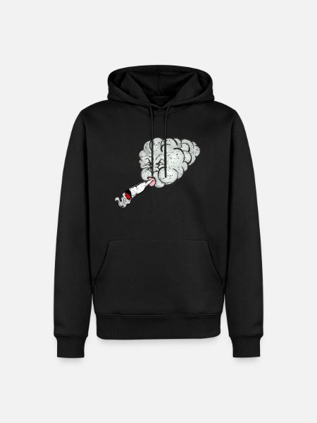 stoned cloud - bekiffte Wolke - Männer Premium Bio Hoodie - Schwarz