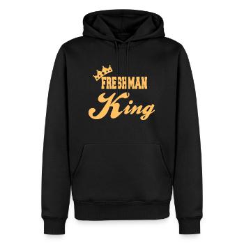 Freshman KING Retro Freshman Designs - Sweat à capuche Premium bio Homme - noir - Devant - Nico (187cm)