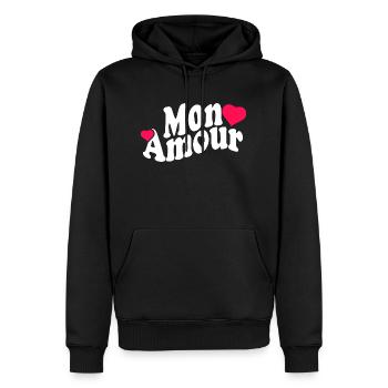 Meine Liebe, Valentinstag, - Männer Premium Bio Hoodie - Schwarz - Vorne - Nico (187cm)