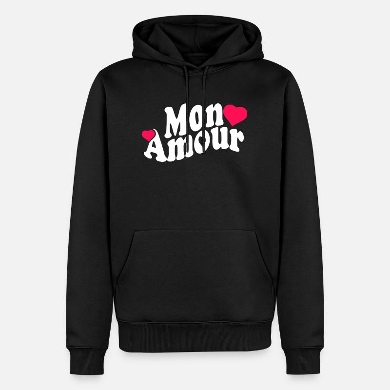 Mon amour, saint valentin, - Sweat à capuche Premium bio Homme - noir