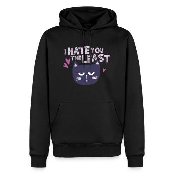 Ich hasse dich am wenigsten - Männer Premium Bio Hoodie - Schwarz - Vorne - Nico (187cm)