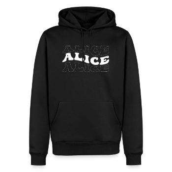 Drôle Alice Groovy 4 Hommes Femmes Cool Alice Tie Dye - Sweat à capuche Premium bio Homme - noir - Devant - Nico (187cm)