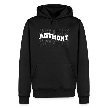 Funny Anthony Groovy 4 Männer Damen Cool Anthony Tie - Männer Premium Bio Hoodie - Schwarz - Vorne - Nico (187cm)