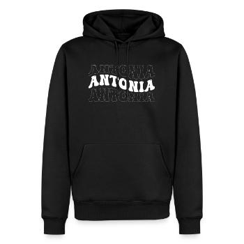 Drôle Antonia Groovy 4 Hommes Femmes Cool Antonia Cravate - Sweat à capuche Premium bio Homme - noir - Devant - Nico (187cm)