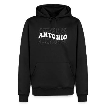 Drôle Antonio Groovy 4 Hommes Femmes Cool Antonio Cravate - Sweat à capuche Premium bio Homme - noir - Devant - Nico (187cm)