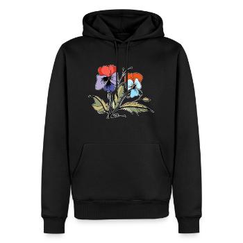 Fleur - Sweat à capuche Premium bio Homme - noir - Devant - Nico (187cm)