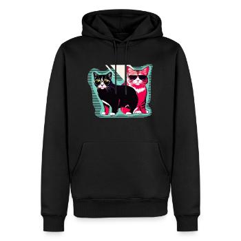 cool cats - Männer Premium Bio Hoodie - Schwarz - Vorne - Nico (187cm)