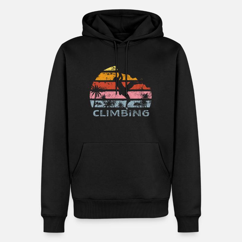 climbing on beach - Männer Premium Bio Hoodie - Schwarz