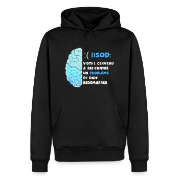 Votre cerveau a rencontré un problème. BSOD - Sweat à capuche Premium bio Homme - noir - Devant - Nico (187cm)