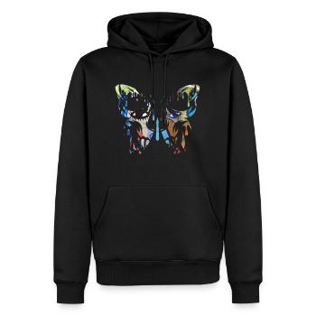 Tatouage Papillon Nature Papillons Mignon Cocon D’été - Sweat à capuche Premium bio Homme - noir - Devant - Nico (187cm)