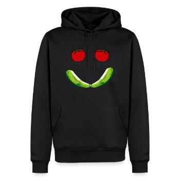 Smile Tomatoes - Männer Premium Bio Hoodie - Schwarz - Vorne - Nico (187cm)