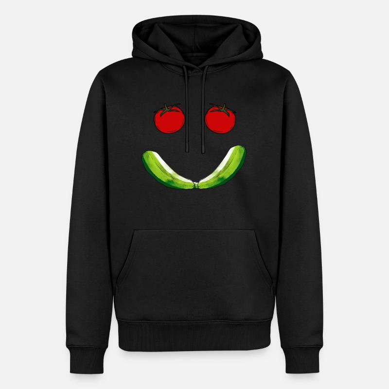 Smile Tomatoes - Männer Premium Bio Hoodie - Schwarz