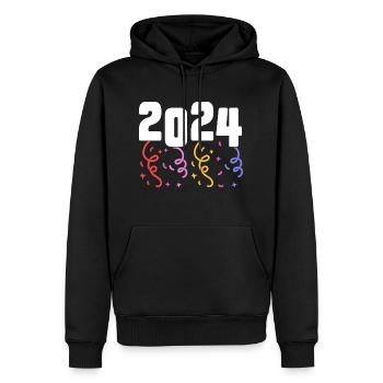 Feux d’artifice du Nouvel An Réveillon du Nouvel An 2024 - Sweat à capuche Premium bio Homme - noir - Devant - Nico (187cm)
