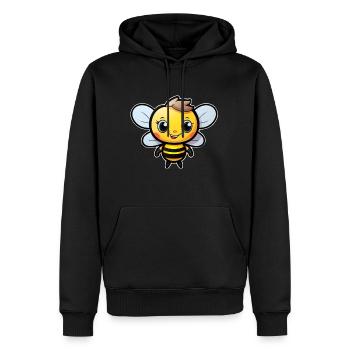Abeille joyeuse - Sweat à capuche Premium bio Homme - noir - Devant - Nico (187cm)