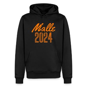 Malle 2024 | Mallorca Urlaub Party Urlaub T-Shirt - Männer Premium Bio Hoodie - Schwarz - Vorne - Nico (187cm)
