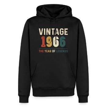 58 Jahre alt Jahrgang 1966 Geschenke zum 58. Geburtstag - Männer Premium Bio Hoodie - Schwarz - Vorne - Nico (187cm)