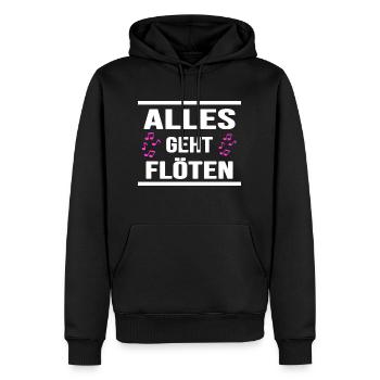 flöte musik klarinette "alles geht flöten" - Männer Premium Bio Hoodie - Schwarz - Vorne - Nico (187cm)