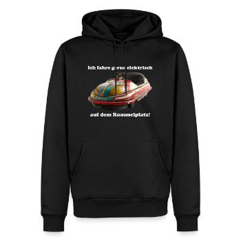 Les conducteurs de voitures électriques transpirent - Sweat à capuche Premium bio Homme - noir - Devant - Nico (187cm)
