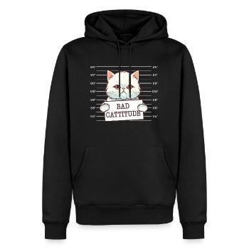 Bad Cattitude Lustiger Katzenliebhaber Kätzchenbesitzer - Männer Premium Bio Hoodie - Schwarz - Vorne - Nico (187cm)