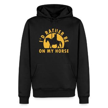 I'd Rather Be On My Horse - Men’s Premium Organic Hoodie - black - Front - Nico (187cm)