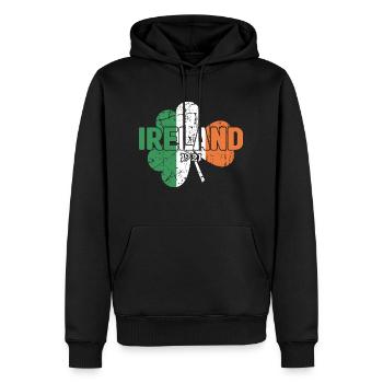 Ireland - Männer Premium Bio Hoodie - Schwarz - Vorne - Nico (187cm)