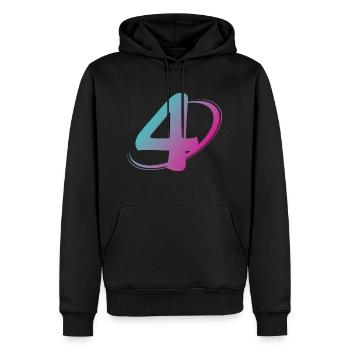Numéro 4 multicolore - Sweat à capuche Premium bio Homme - noir - Devant - Nico (187cm)