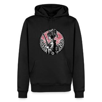 Samurai-Mädchen - Männer Premium Bio Hoodie - Schwarz - Vorne - Nico (187cm)