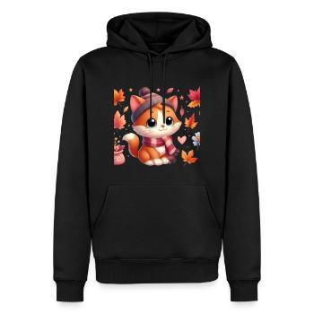Autumn Cat4 - Men’s Premium Organic Hoodie - black - Front - Nico (187cm)