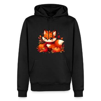 Fuchs Herbst 2 - Männer Premium Bio Hoodie - Schwarz - Vorne - Nico (187cm)