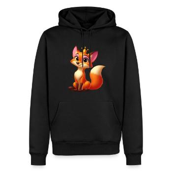 fox queen - Sweat à capuche Premium bio Homme - noir - Devant - Nico (187cm)