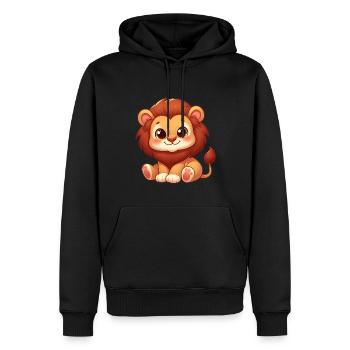 Petit Lion Mignon - Sweat à capuche Premium bio Homme - noir - Devant - Nico (187cm)
