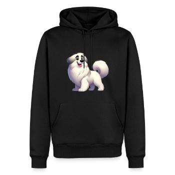 berger des pyrénées - Sweat à capuche Premium bio Homme - noir - Devant - Nico (187cm)