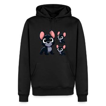 Französische Bulldogge 8 - Männer Premium Bio Hoodie - Schwarz - Vorne - Nico (187cm)