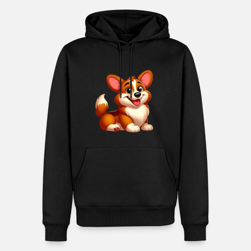 corgi - Männer Premium Bio Hoodie - Schwarz