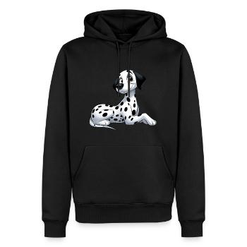 dalmatien - Sweat à capuche Premium bio Homme - noir - Devant - Nico (187cm)