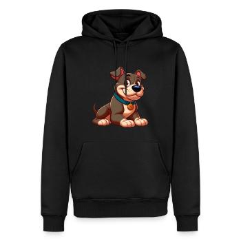Pitbull 3 - Männer Premium Bio Hoodie - Schwarz - Vorne - Nico (187cm)