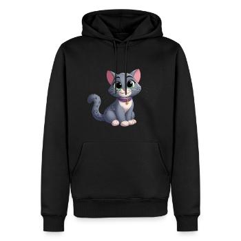 chartreux 15 - Sweat à capuche Premium bio Homme - noir - Devant - Nico (187cm)