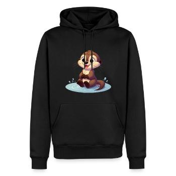 loutre 3 - Sweat à capuche Premium bio Homme - noir - Devant - Nico (187cm)