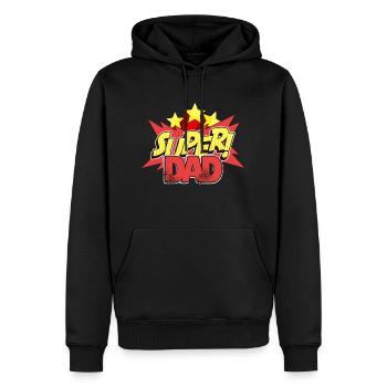 Super Dad Popart Best Dad Best Dad - Men’s Premium Organic Hoodie - black - Front - Nico (187cm)